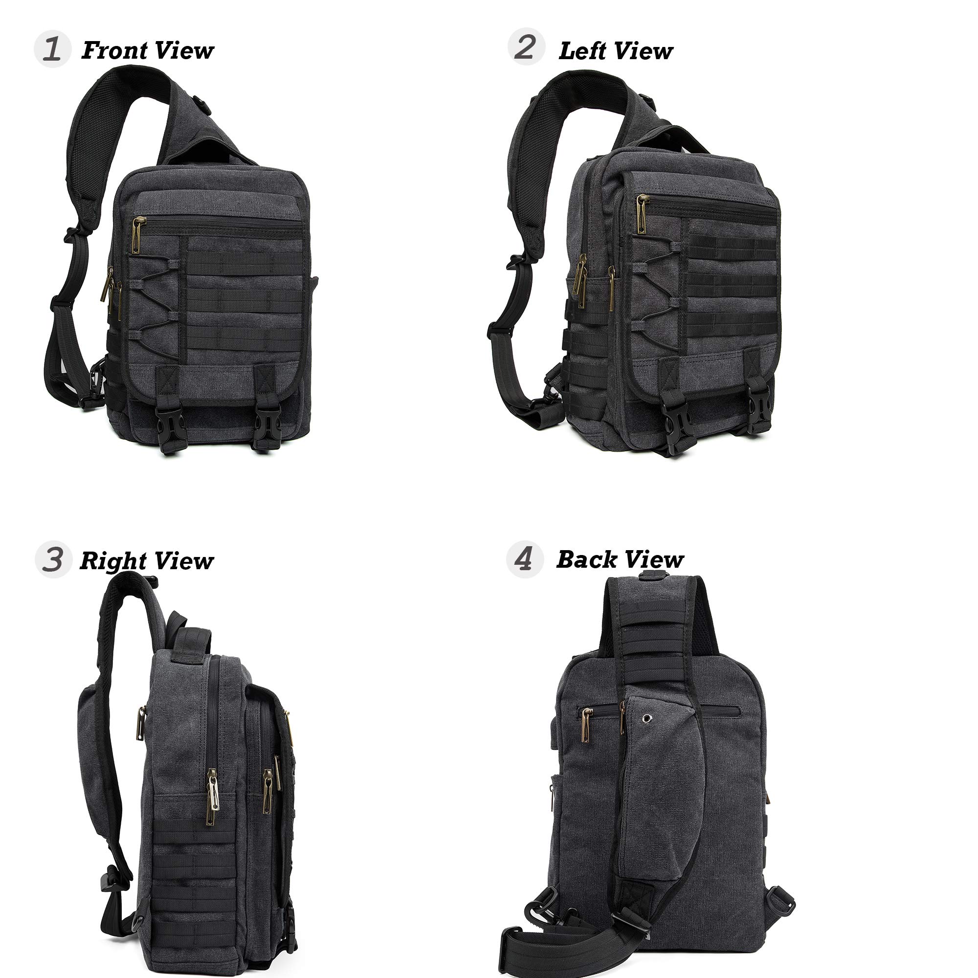 Bolsos de hombro en el pecho, mochila de 13.3 pulgadas, mochila cruzada para laptop de viaje al aire libre, hombres y mujeres 2