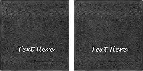 Juego de toallas personalizadas con texto bordado, paquete de 2 toallas de algodón turco altamente absorbentes y súper suaves para baño, cocina,