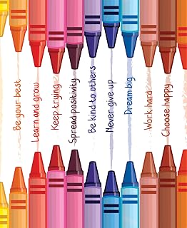 School Datebooks Crayons Graphic Homework Folder | Take Home Return to School 2 Pocket Classroom Communication Organizer