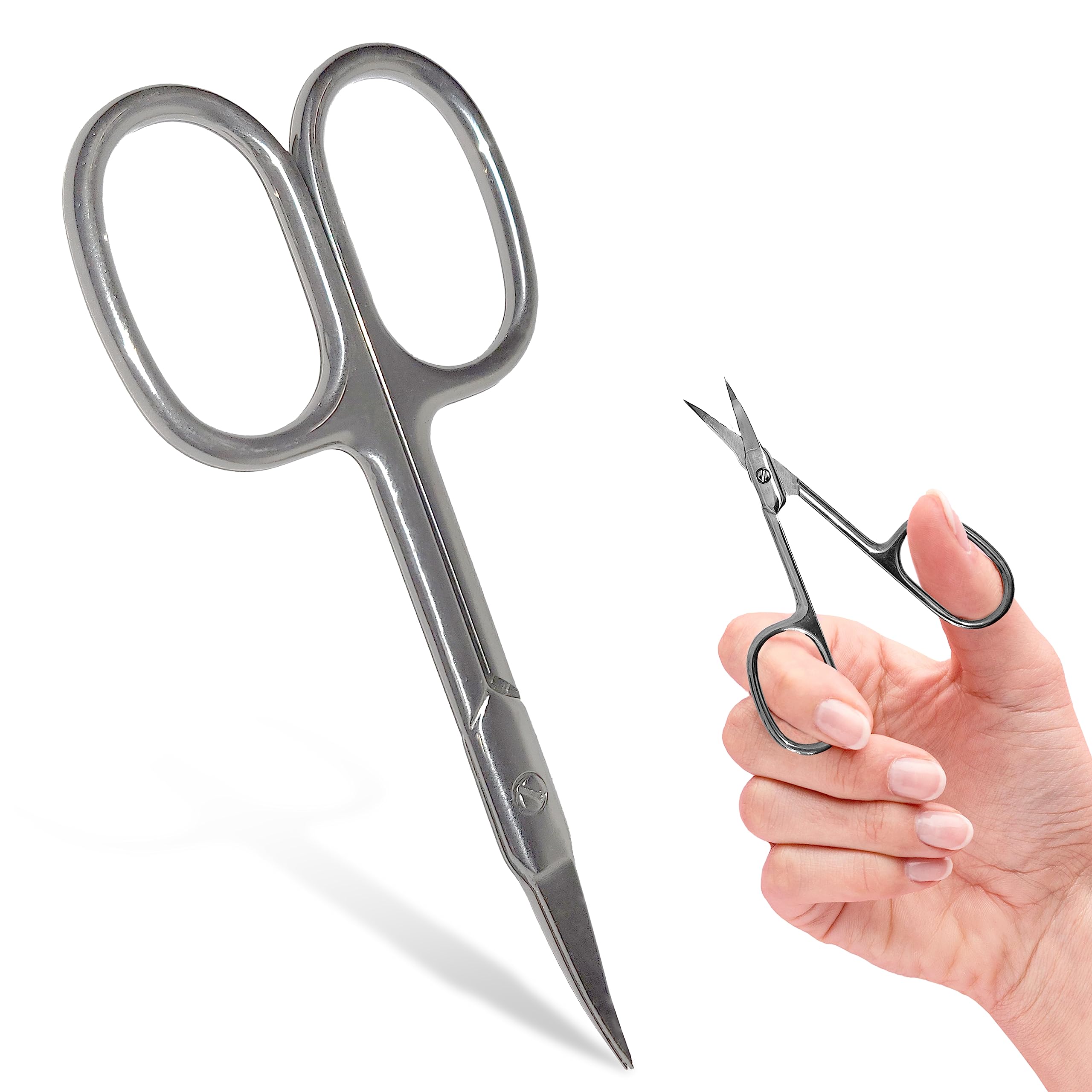 Forbici per Cuticole in Acciaio Inox, Lama di Precisione Professionale, Strumento Manicure e Pedicure per Rimozione Cuticole e Taglio Unghie, Ergonomiche e Antiscivolo