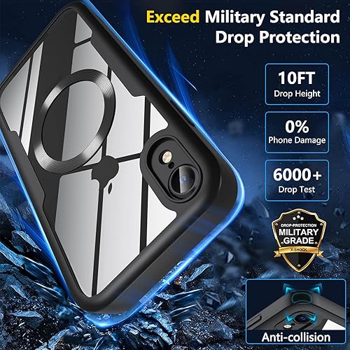 Miniatura 4 de BESINPO Funda magnética a prueba de golpes con protector de pantalla integrado, protección de cuerpo completo de grado militar, compatible con