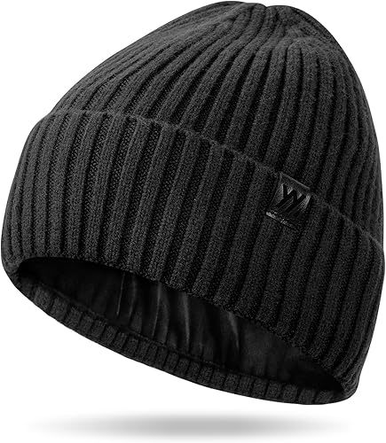 Winter Beanie Hat for Men & Women, Fleece Lined Thermal Knit Hat Ski Beanie Skull Cap Cuffed Cap for Cold Weather