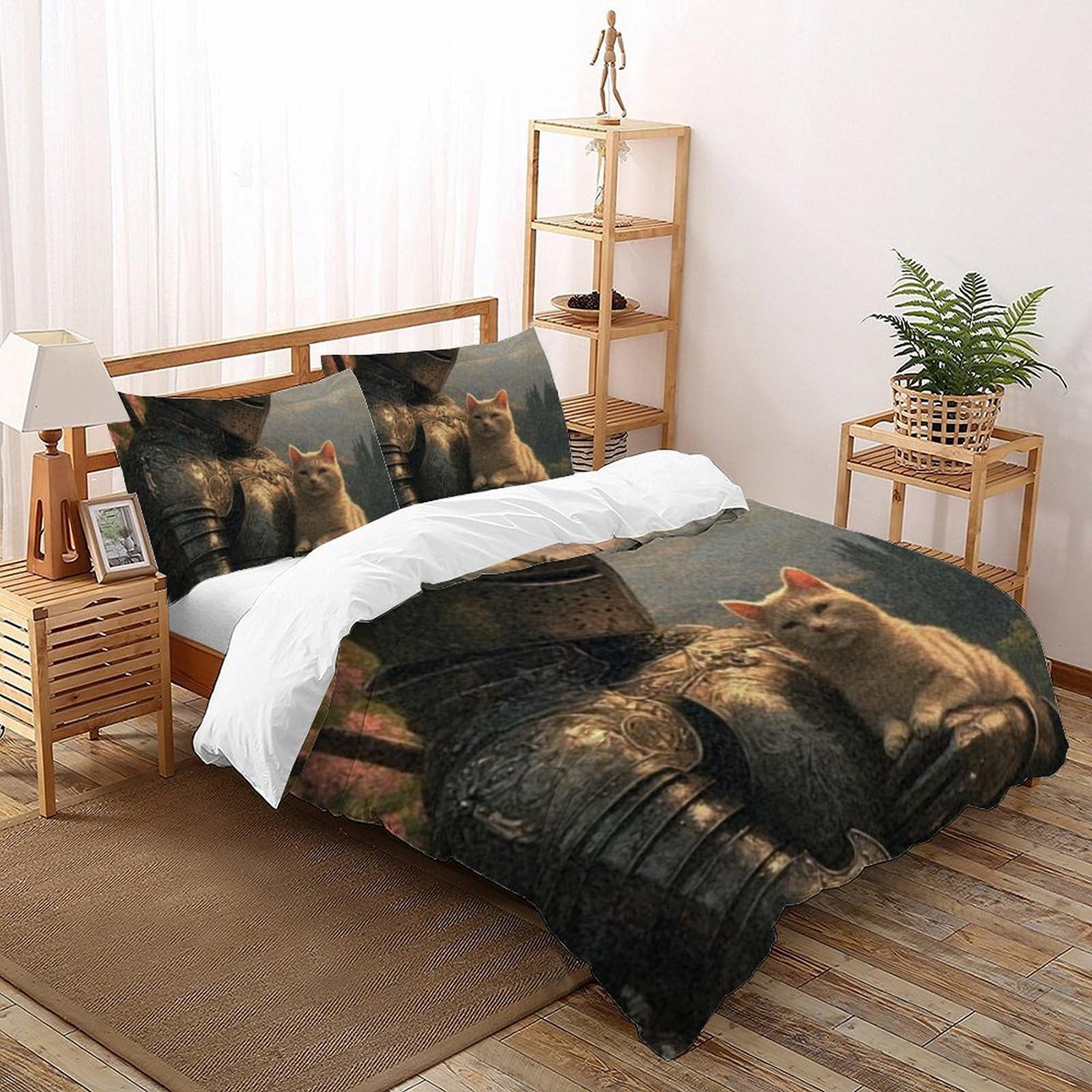 Housse de couette King anti-plis Le Chevalier Literie en microfibre pour lit de garçon