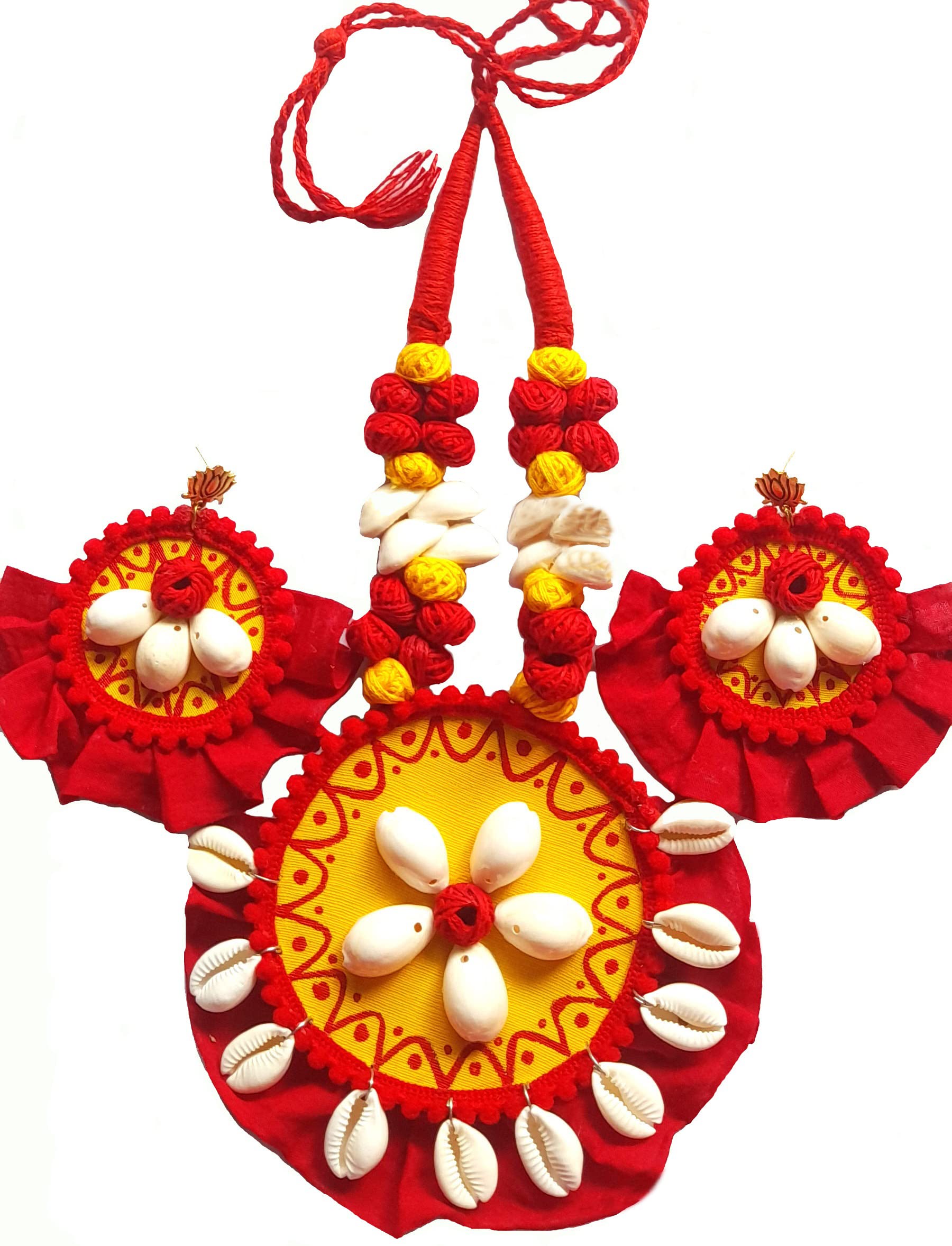 SAKHI Handmade beautiful fabric yellow colour necklace set for women and girls (Gift for Girlfriend) (B09LJXYWNR) Amazon Price History, Amazon Price Tracker