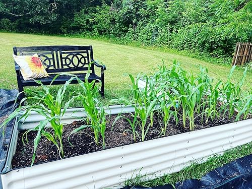 Miniatura 3 de Olle Juego de camas de jardín elevadas galvanizadas en forma de U 4 en 1 de 17 pulgadas de alto, forma de U, para jardinería, jardinería, maceta