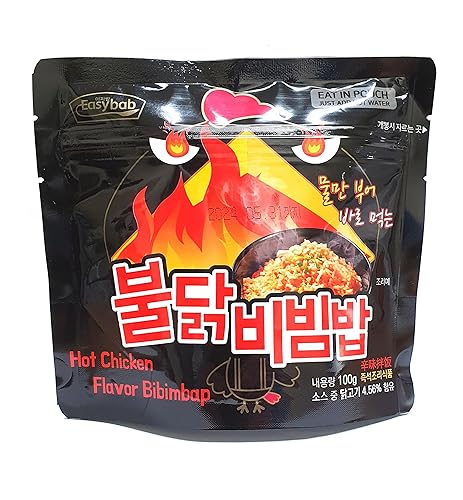 LENITH Buldak Bibimbap Salsa Buldark Arroz Mixto MRE Camping y al aire libre Solo agrega agua caliente Comida local tradicional de Corea 3.53 oz
