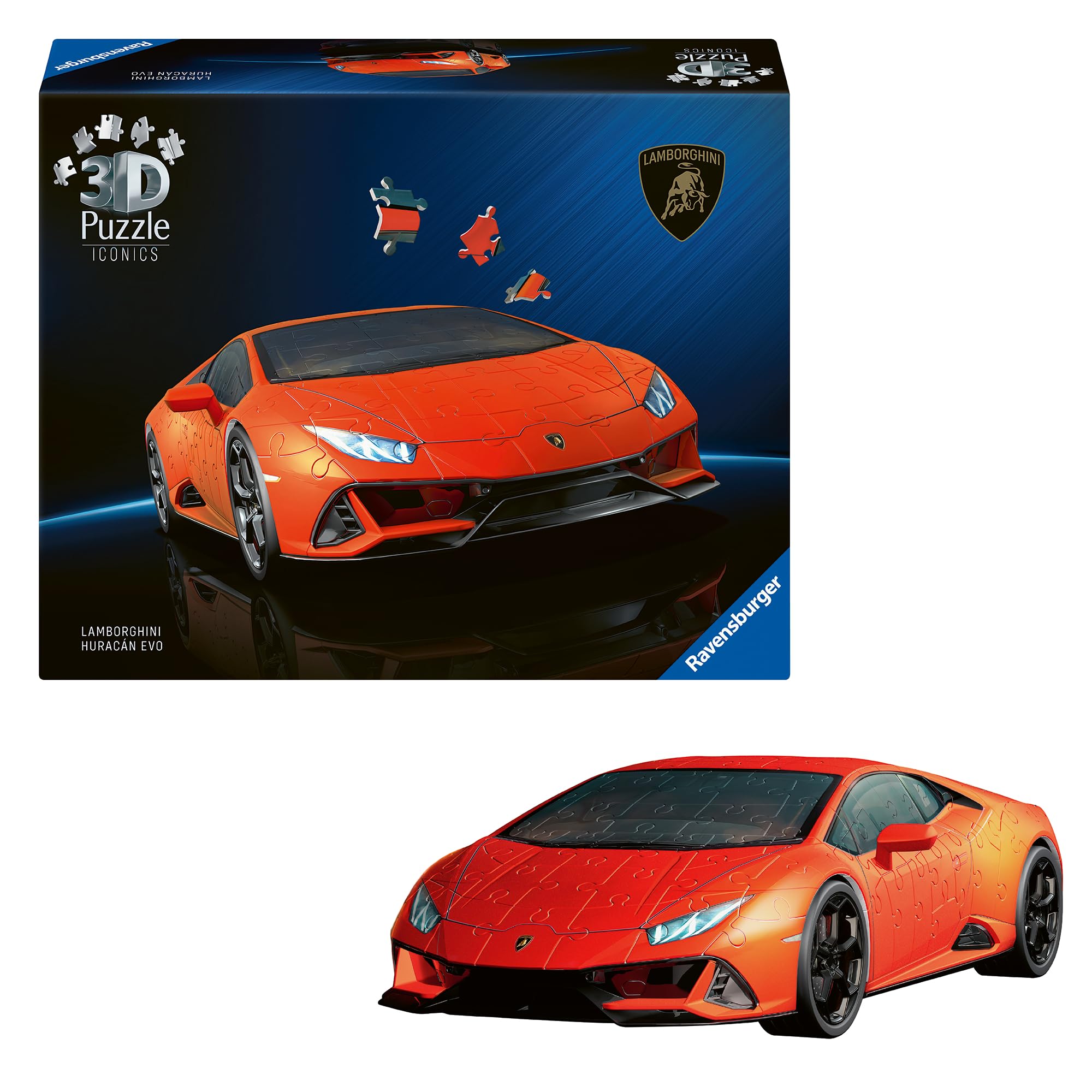 Ravensburger Iconics Lamborghini Huracan Orange, 108 piece 3D