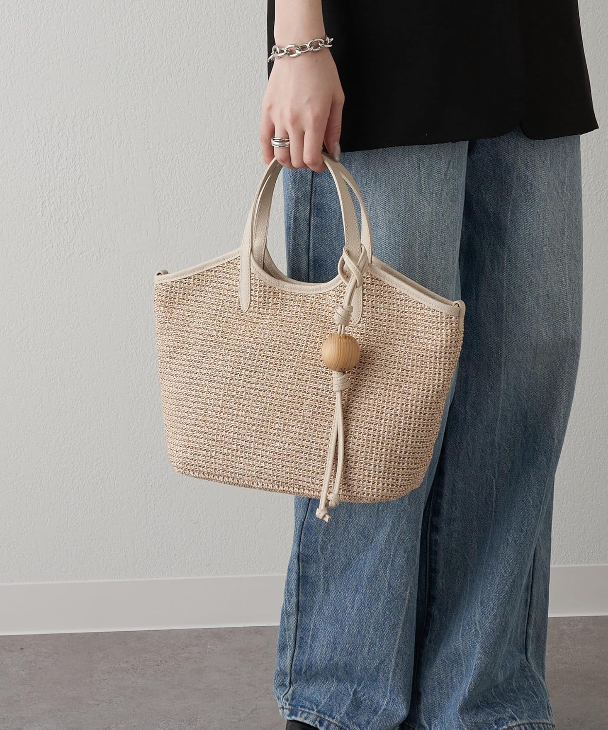 本日のみ価格❣️russet✖️BEARSLEYカゴ2Wayトートバッグ ラシット] BEARDSLEYコラボ第2弾 カゴ2wayトートバッグ