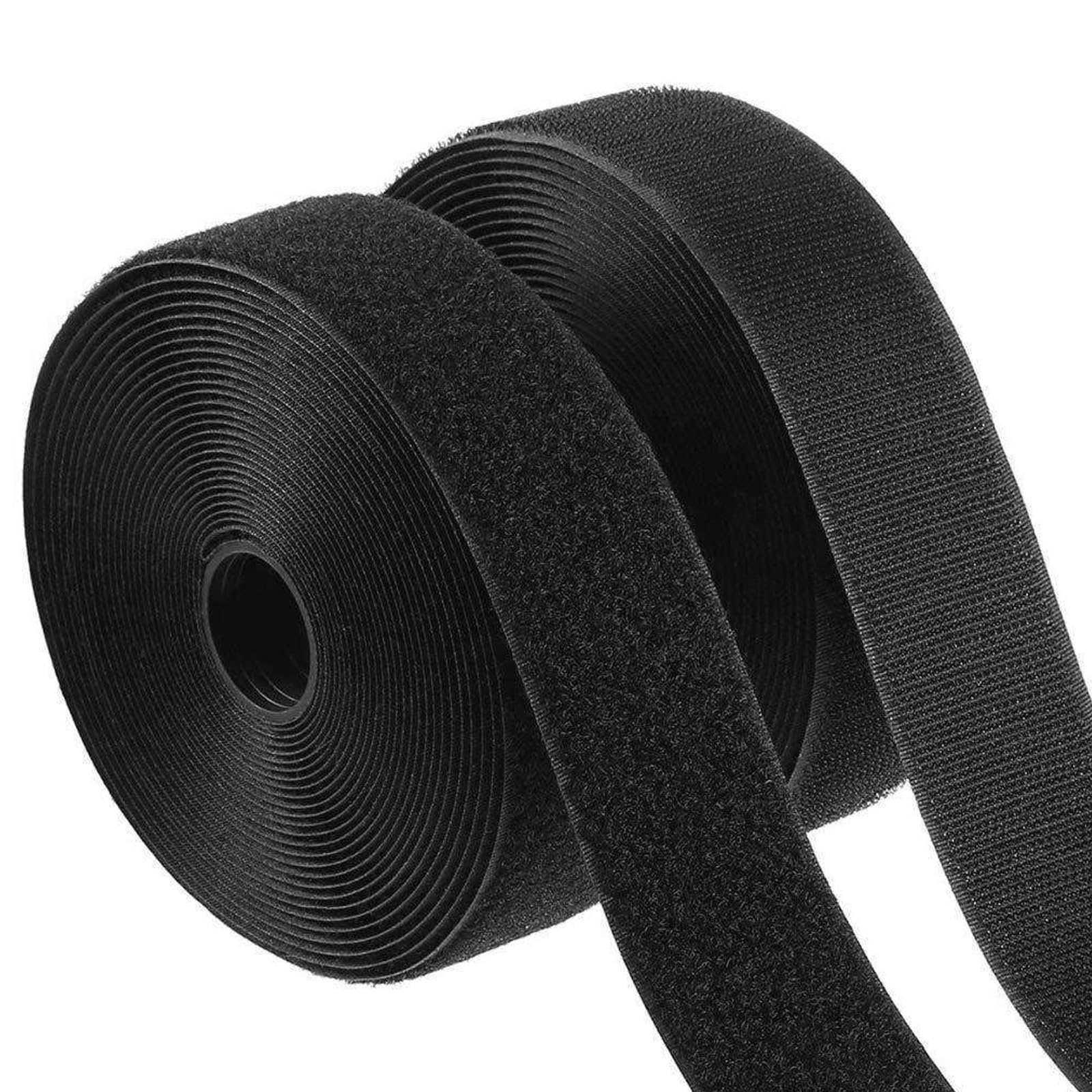 Nastro biadesivo con gancio e anello, 50 mm x 25 m, extra forte, resistente, per appendere quadri, tende, decorazioni per casa e ufficio, garage (nero)
