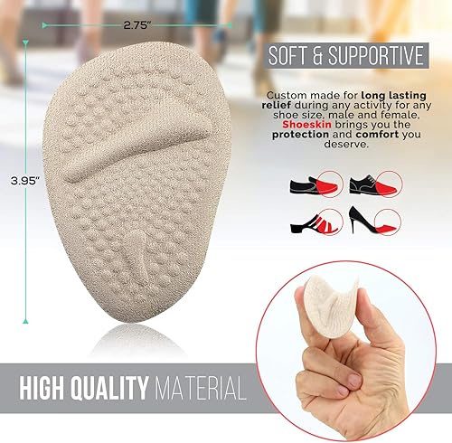 Miniatura 8 de Almohadillas metatarsianas - Insertos de cojín de bola de pie para aliviar el dolor durante todo el día y comodidad, Claro