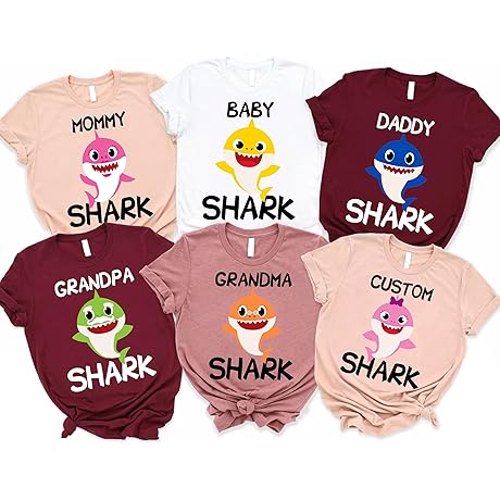 Custom Family Shark Birthday Shirts For Daddy of the Birthday Girl