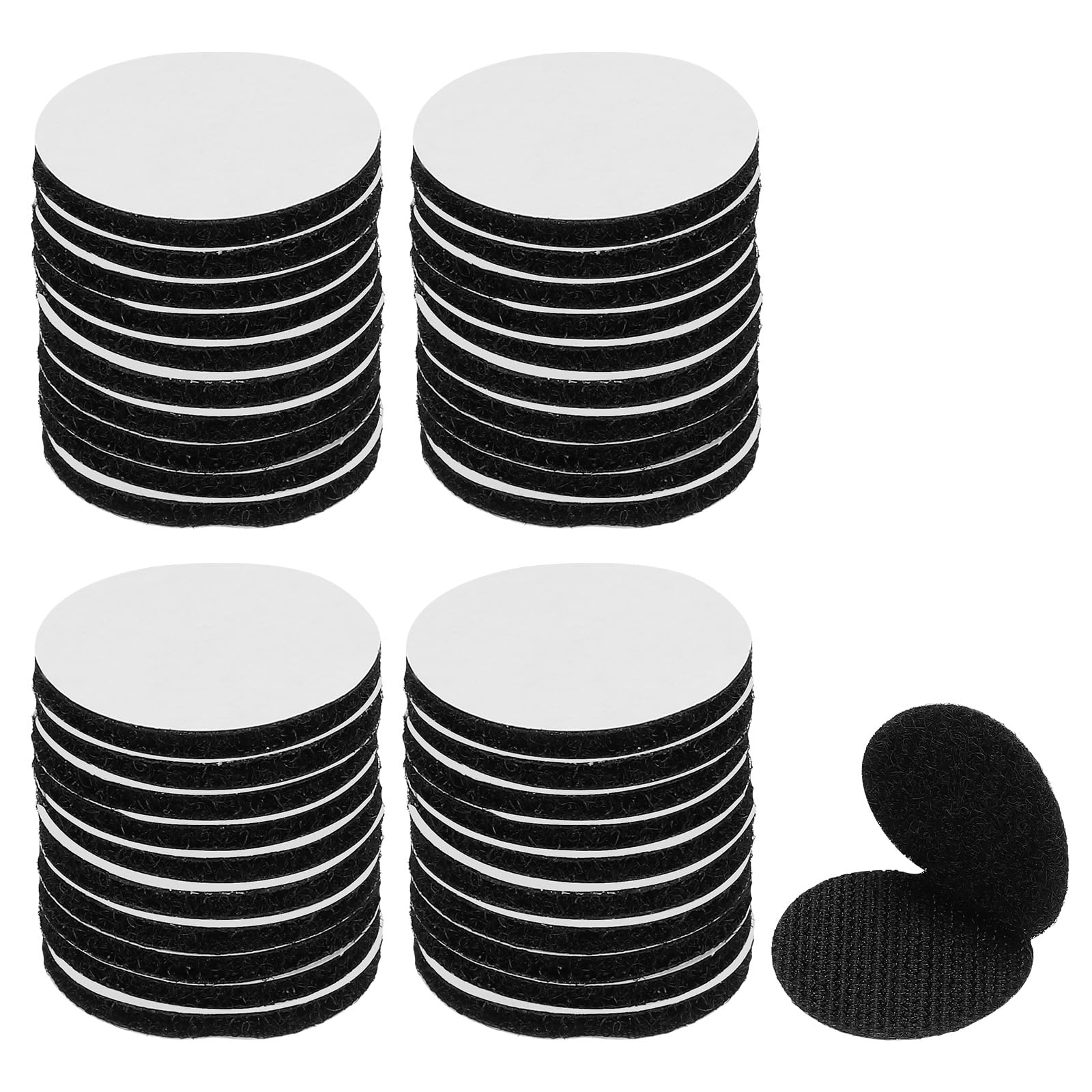 PATIKIL 1.2 Inch Round Adhesive Hook and Loop Dots, 40 Pairs Circle Double Sided Sticky-Back for Home Office Crafting Car Phone Mount, Black