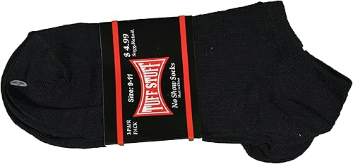 Miniatura 3 de Tuff Stuff Lote de 12 pares de calcetines deportivos negros invisibles para mujer 9-11