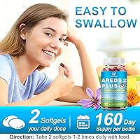 Vista 7 de AREDS 2 Plus Lutein and Zeaxanthin Softgels-Eye Vitamins with Astaxanthin 12mg,Vitamins C, E, Saffron & DHA - Eyebright,Blue Light Protection,Eye