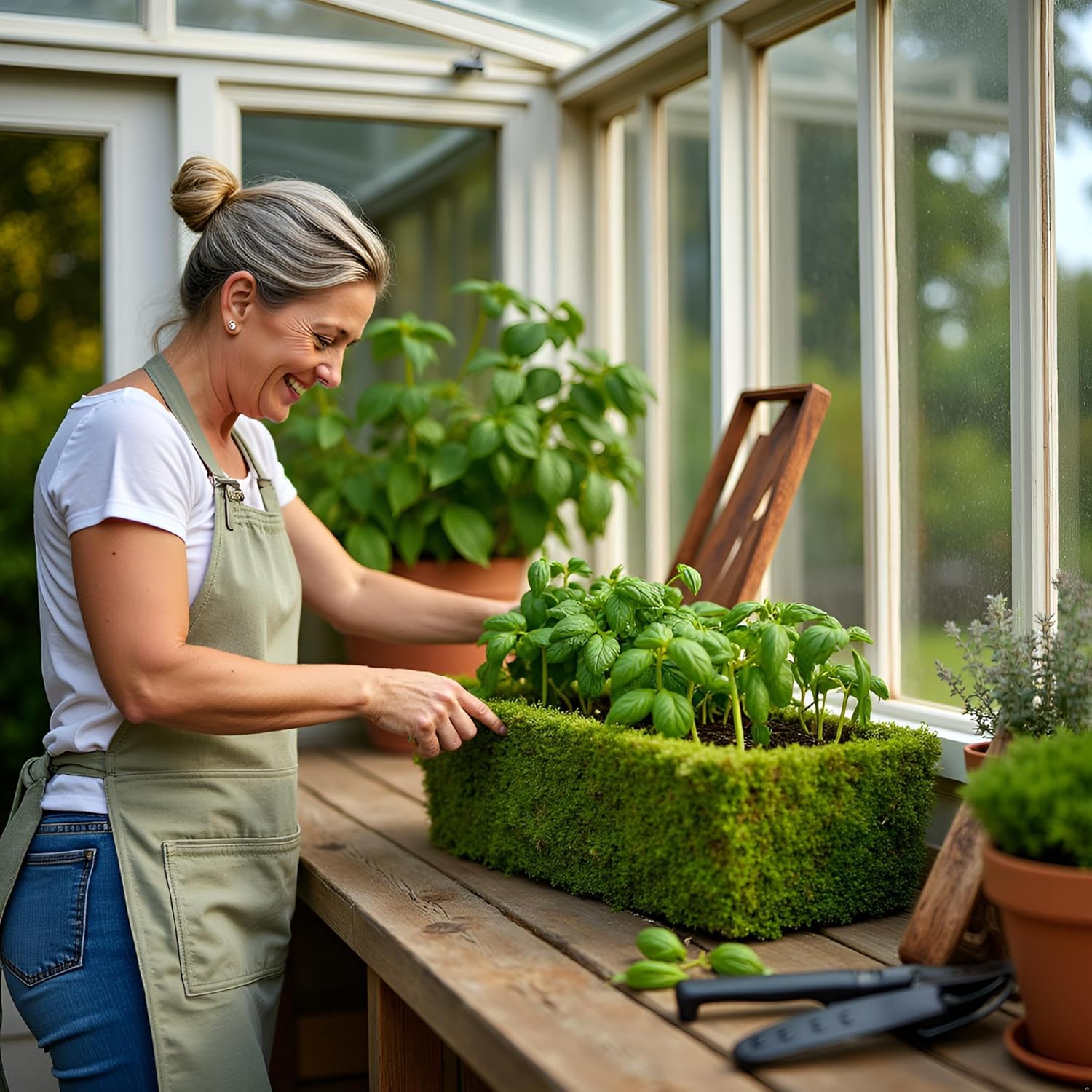 SuperMoss (29360) MossWeave Window Box Planter, Fresh Green, 30"