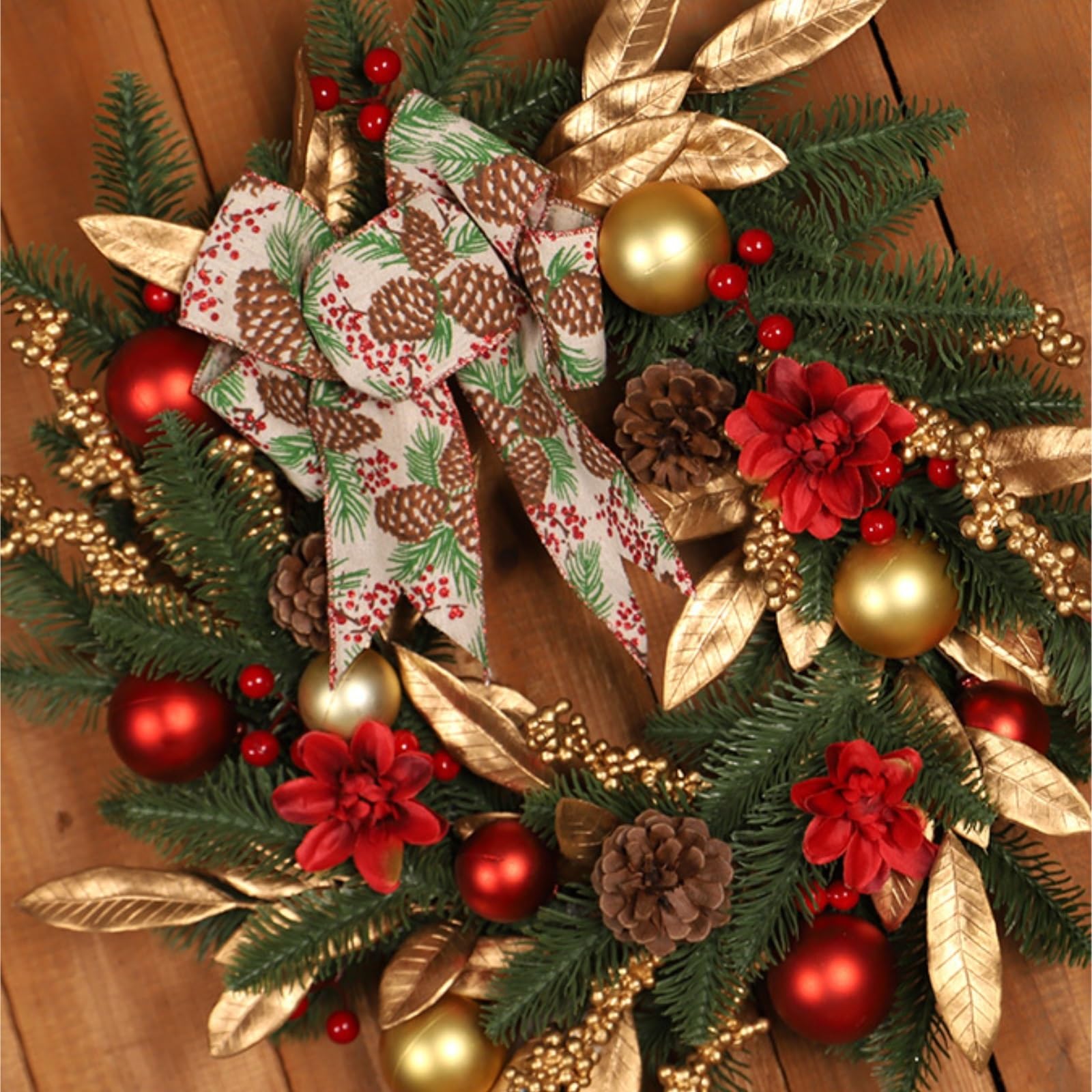 Couronne De Noel Porte Couronne De Noël Artificielle avec Boules Et Nœud for La Décoration Cheminée des Fenêtres Couronne De Noel A Decorer