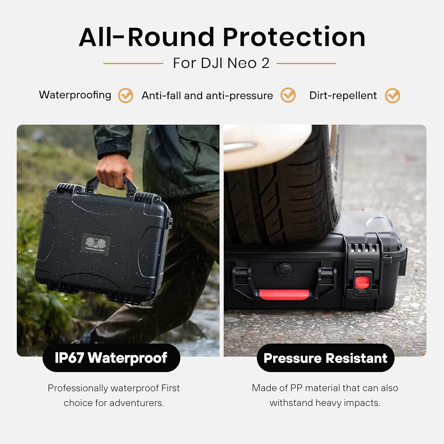 STARTRC Waterproof Hard Carrying Case for DJI Neo 2 Accessories for RC-N/RC2 Controller - Image 4
