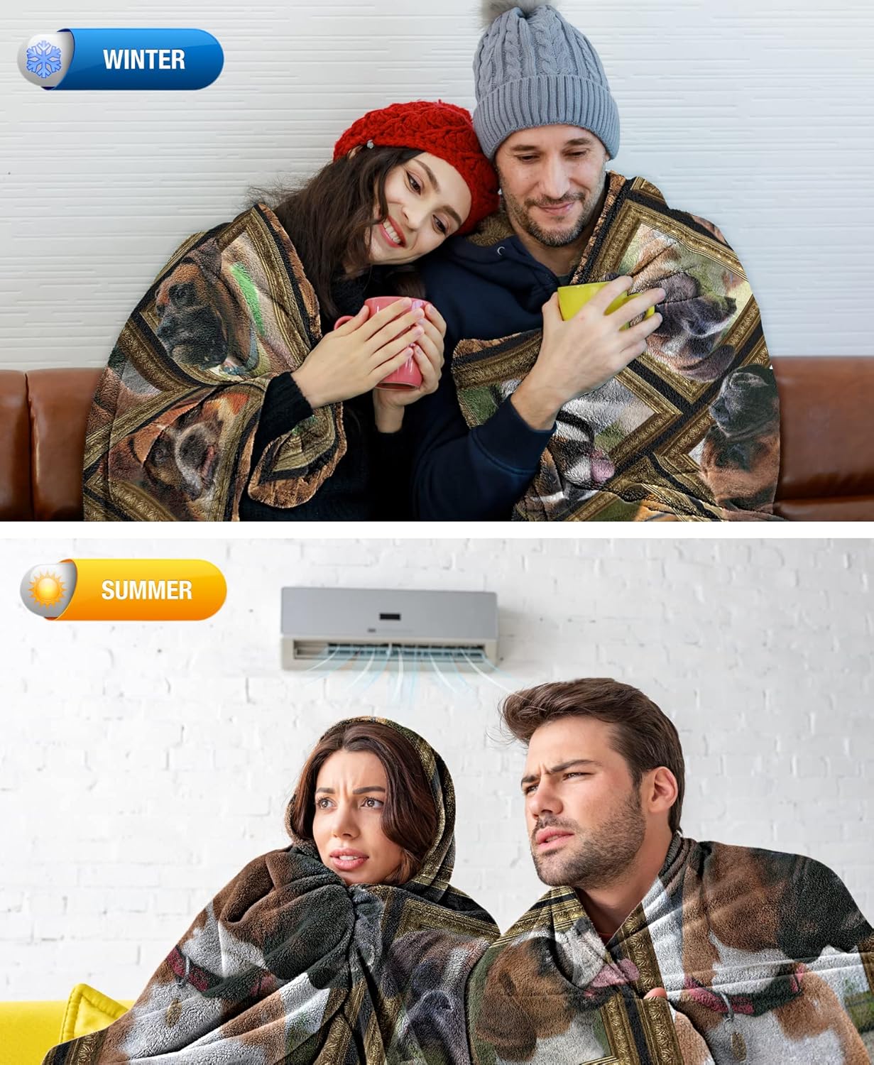 Boxer Dog Blanket for Dog Lover, Fleece Throw Blanket for Couch Super Soft Cozy Bed Blanket Lightweight Plush Fuzzy Blankets and Throws for Sofa, 60 x 80 Inch, Twin Size