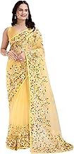 Chikankari Embroidered Saree with Delicate Piping Border and Back Lace Detailing on Saree & Blouse – Elegant Traditional Craftsmanship Perfect for Weddings, Festive & Special Occasions