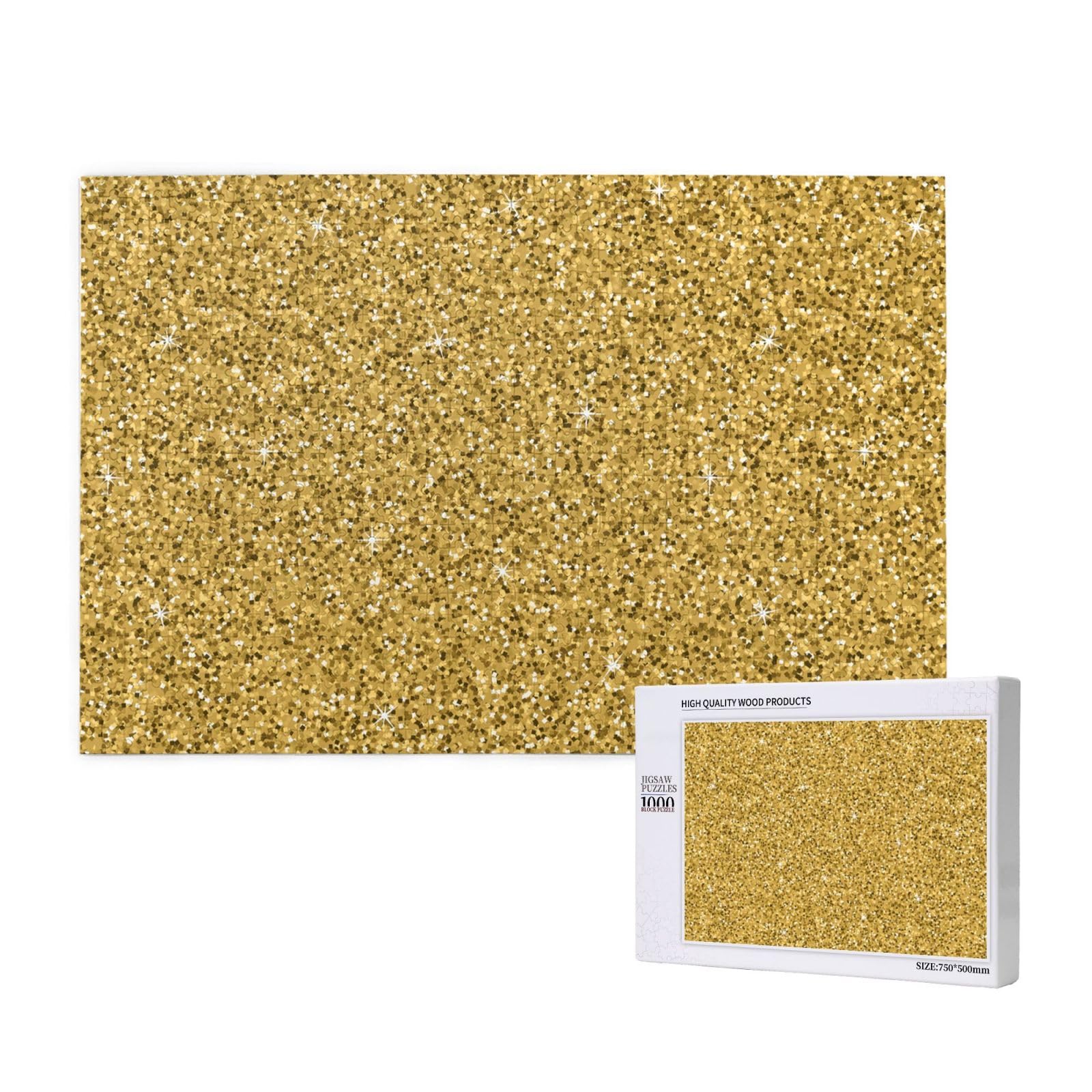 Gioco di puzzle per adulti, puzzle impegnativi, puzzle da 1000 pezzi, glitter oro senza soluzione di continuità