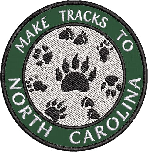 Haz pistas a Carolina del Norte de 3.5 pulgadas, bordado DIY para planchar o coser, parches decorativos para vacaciones, recuerdo, viajes, aventura,