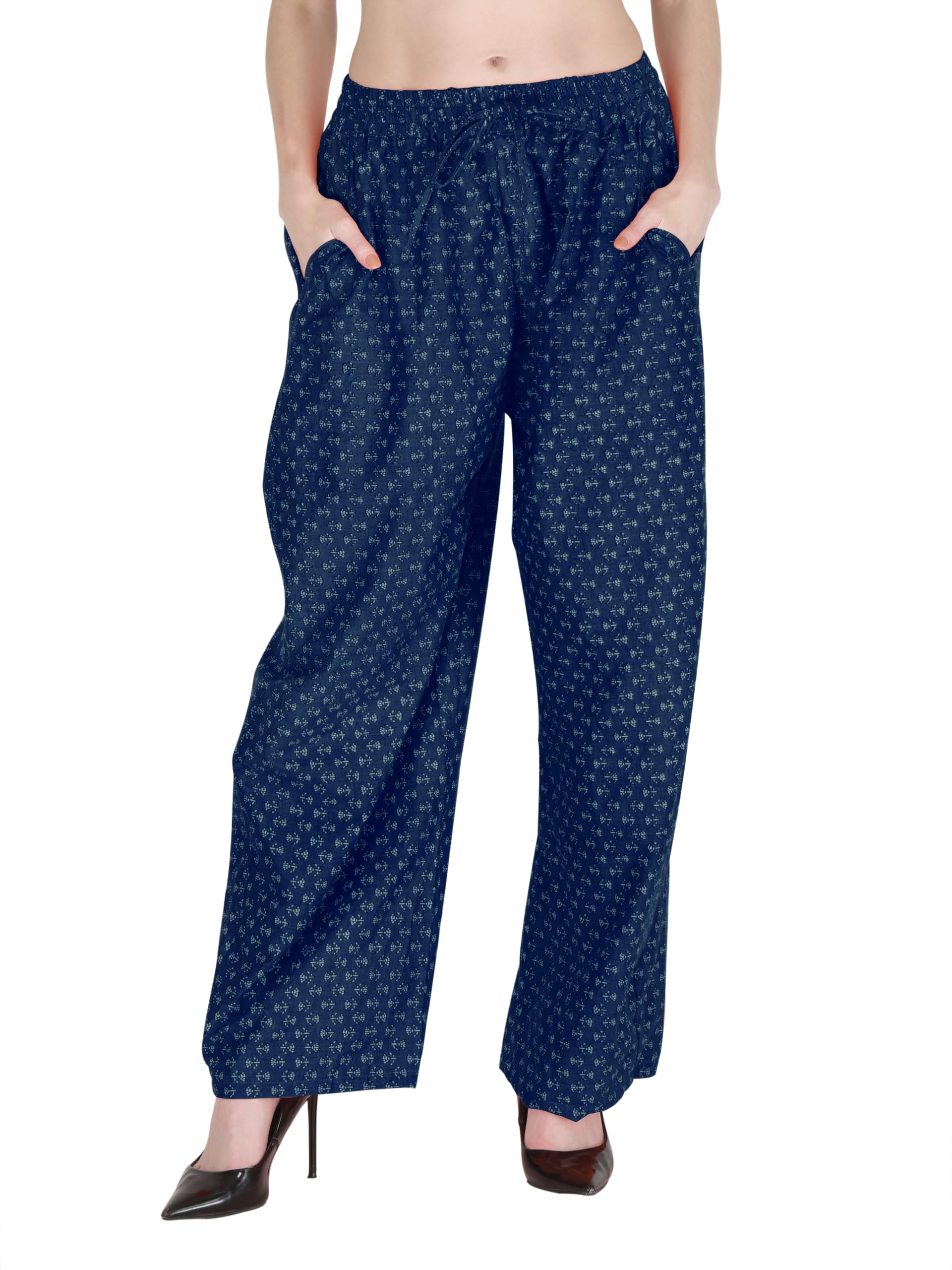 Women's Cotton Comfortable Full Length Printed Plazzo | Relaxed Fit, Stylish & Flared Palazzo Pants for Woemens & Girl's-image-23
