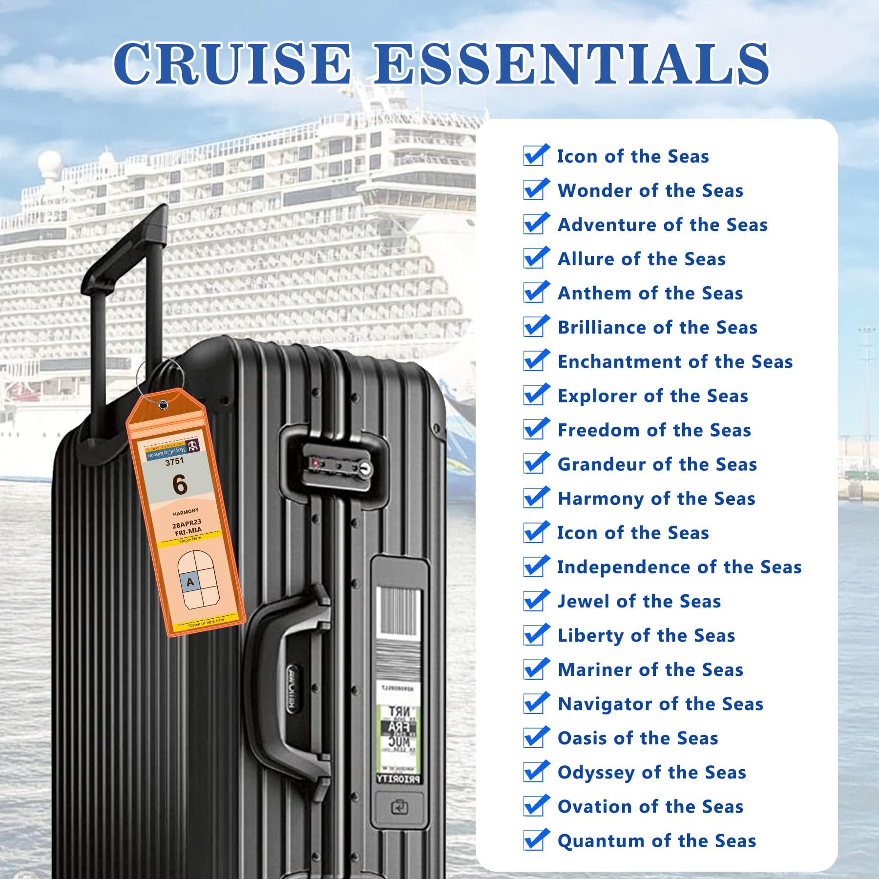 Cruise Luggage Tags For Royal Caribbean & Celebrity Cruise Essentials In 2023-2024