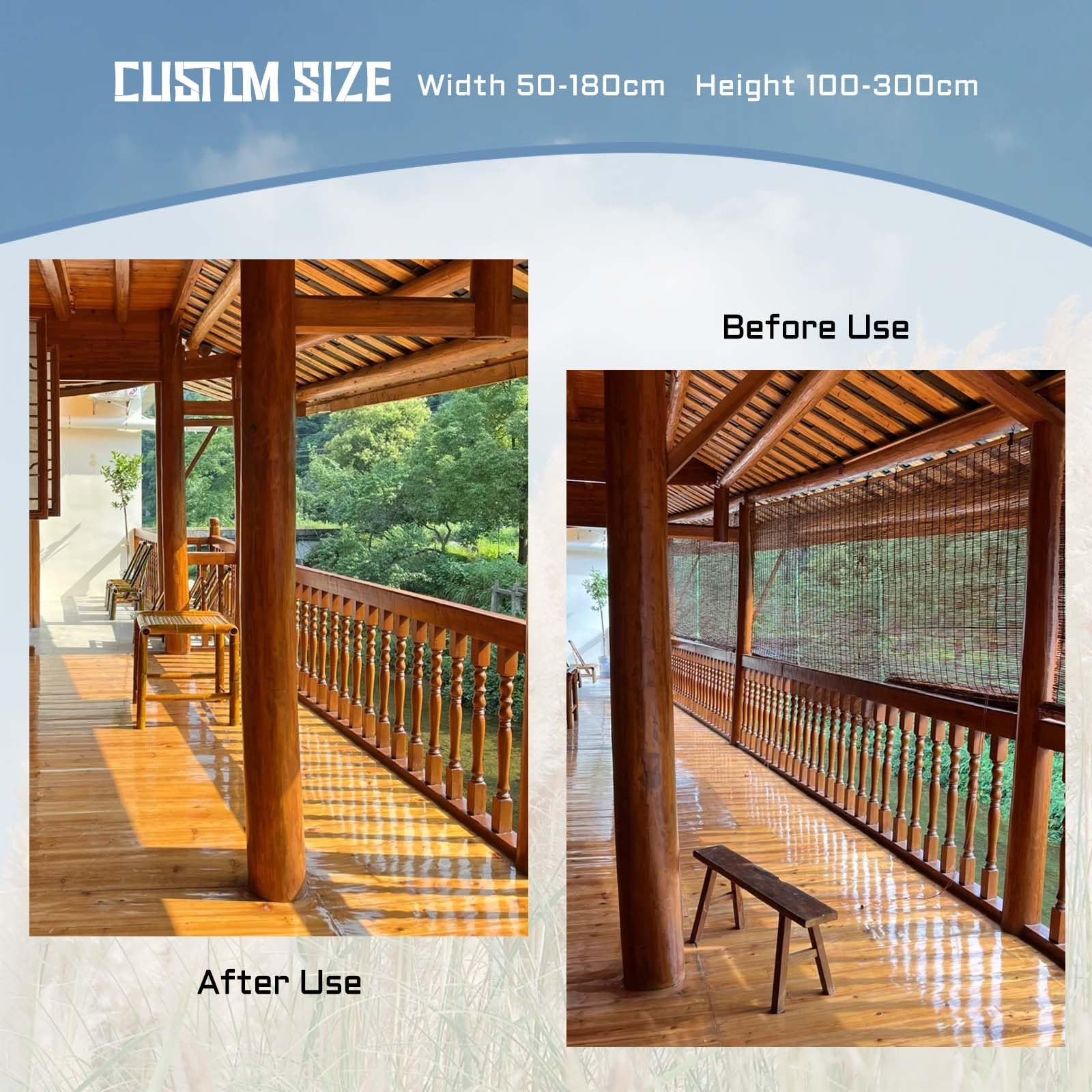 Cy.curtain bright Tenda a Rullo in Bambù per Interni, Cortina di Bamboo per Balc