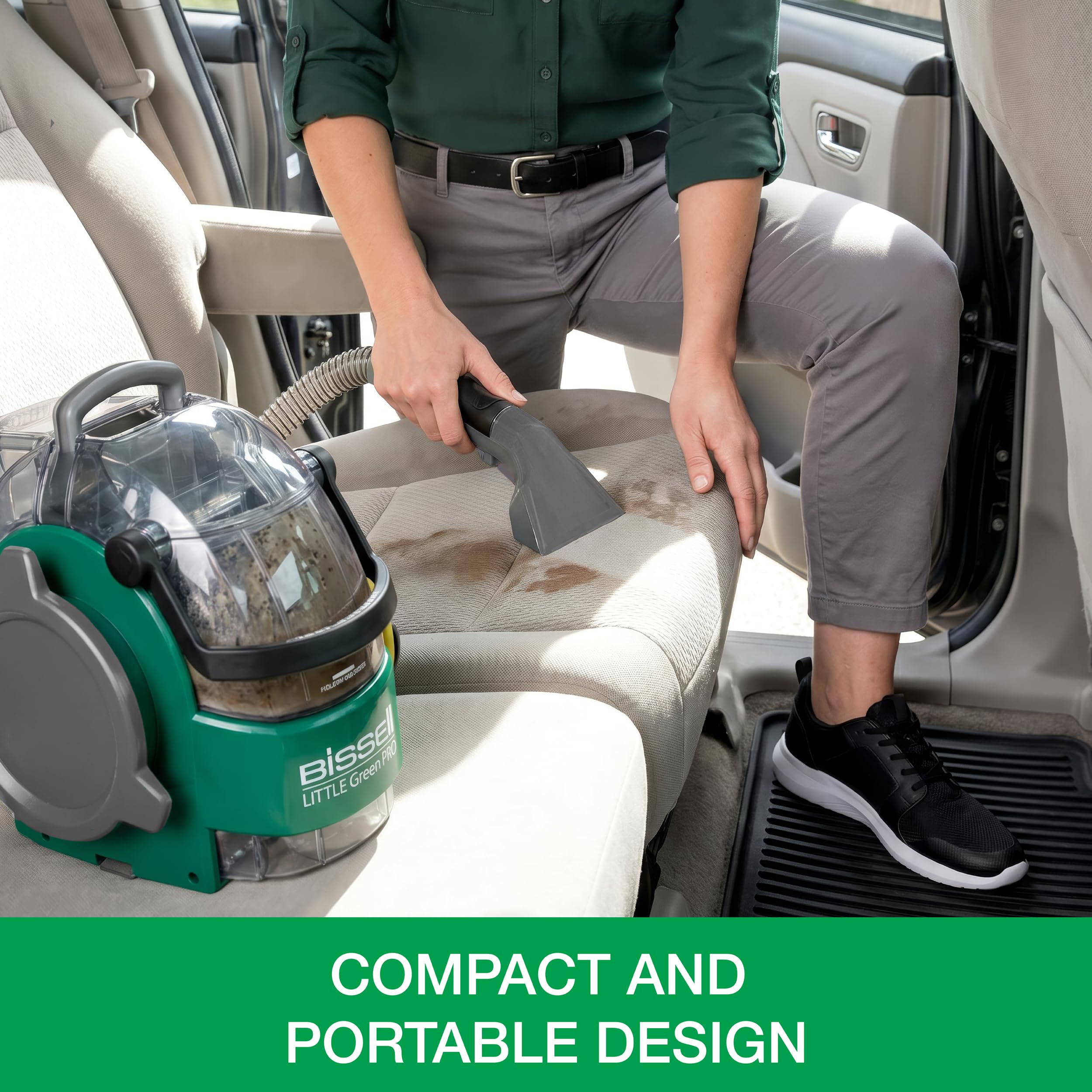 Bissell BigGreen Commercial Little Green Pro Commercial Spot Cleaner, Carpet & Upholstery Cleaner and Car/Auto Detailer with Deep Stain Tool, 6" Tough Stain Tool BGSS1481