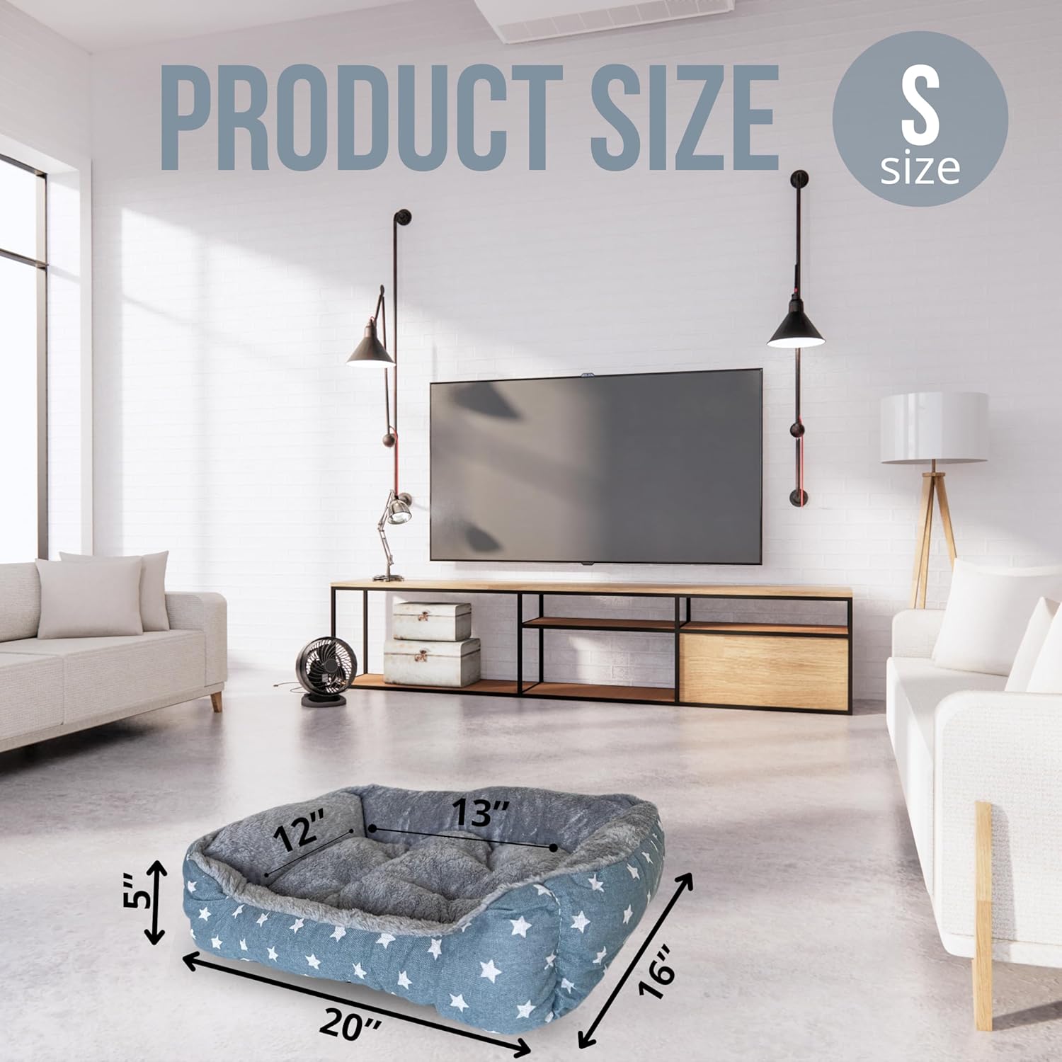 review Comfortable Dog Bed Washable, Orthopedic Dog Beds with Anti-Slip & Waterproof Bottom Warming & Furniture Calming Dog Bed Breathable Rectangle Dog Bed (Small (S) 20