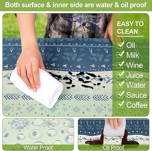 Miniatura 256 de Play Tailor - Mantel para mesa de pícnic con cubiertas para bancas, impermeable y a prueba de viento con bolsa de cordón, ajustable a mesas y bancas