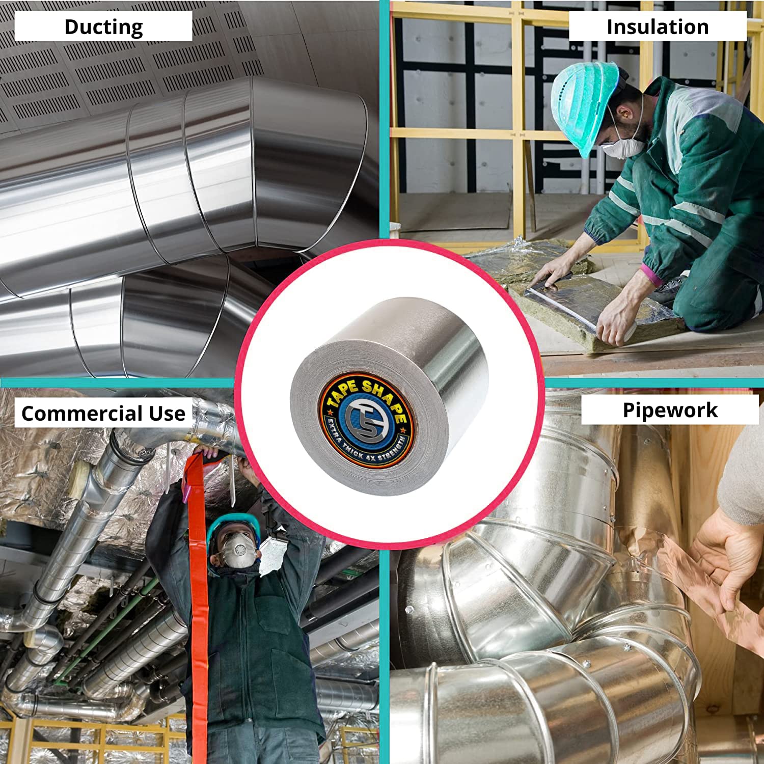 VL 3 rolki taśmy z folii aluminiowej 50 mm x 50 m, wytrzymała, mocno klejąca, odporna na wysokie temperatury taśma izolacyjna do uszczelniania kanałów, okładzin samochodowych i rurociągów (100 mm x 50