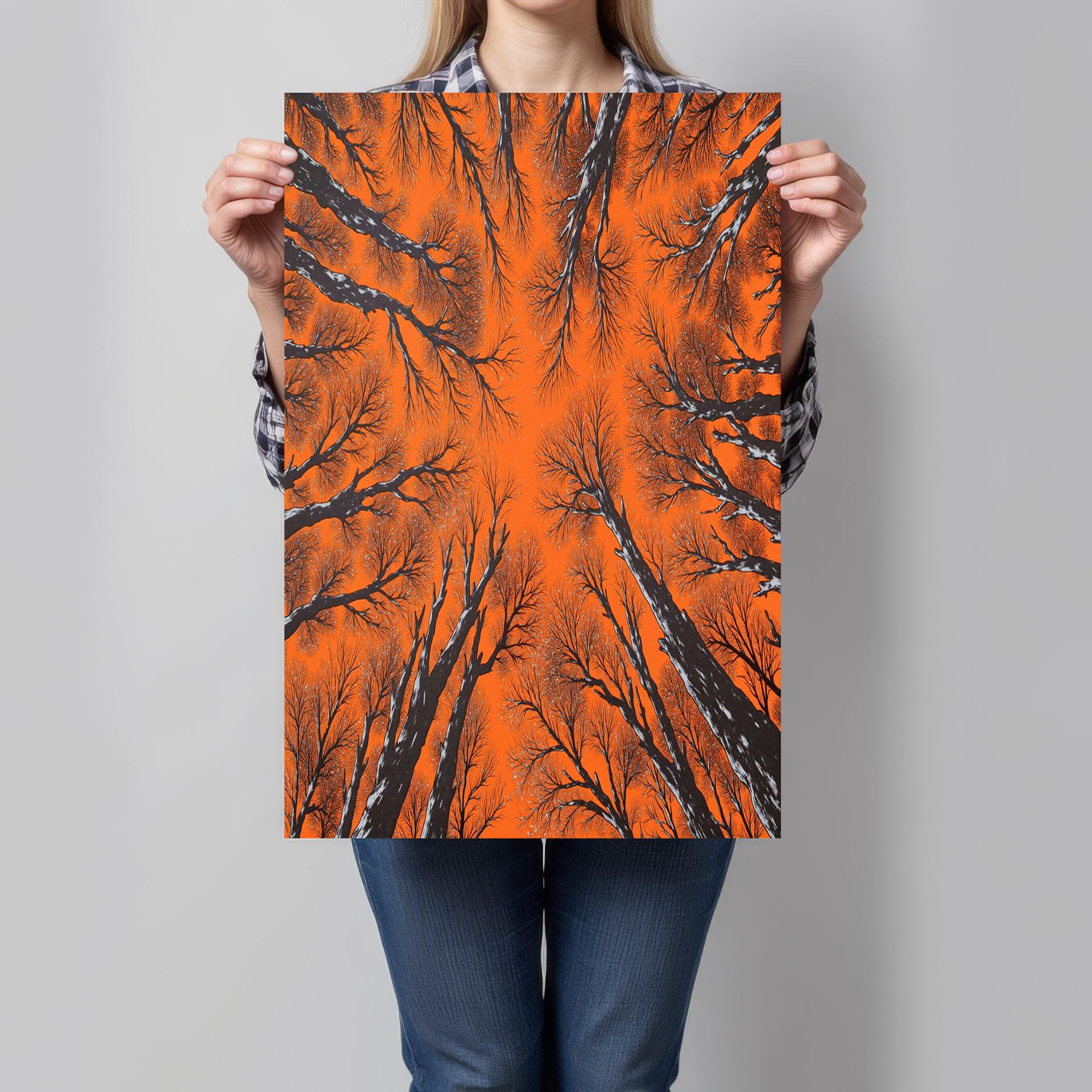 Cuadros de salon modernos en color ambar naranja de 70x100cm para dar calidez al dormitorio 8