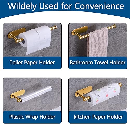 Miniatura 4 de Soporte para toallas de papel, para debajo del gabinete, soporte para toallas de papel para cocina, autoadhesivo o tornillos, soporte de rollo de