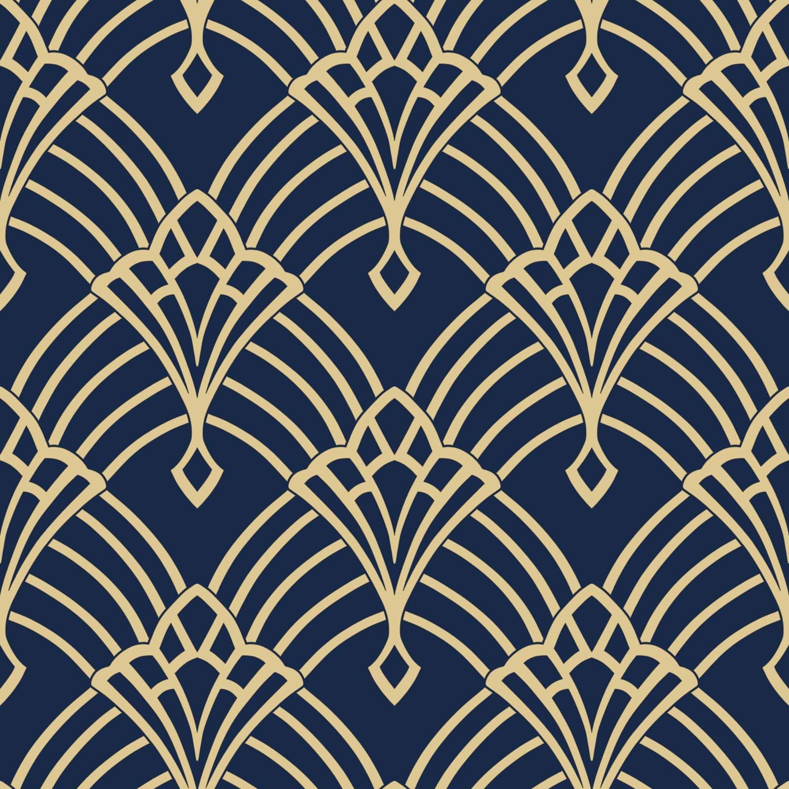 Arthouse Glitter Diamond Navy Blue & Gold Wallpaper Geometric Design
