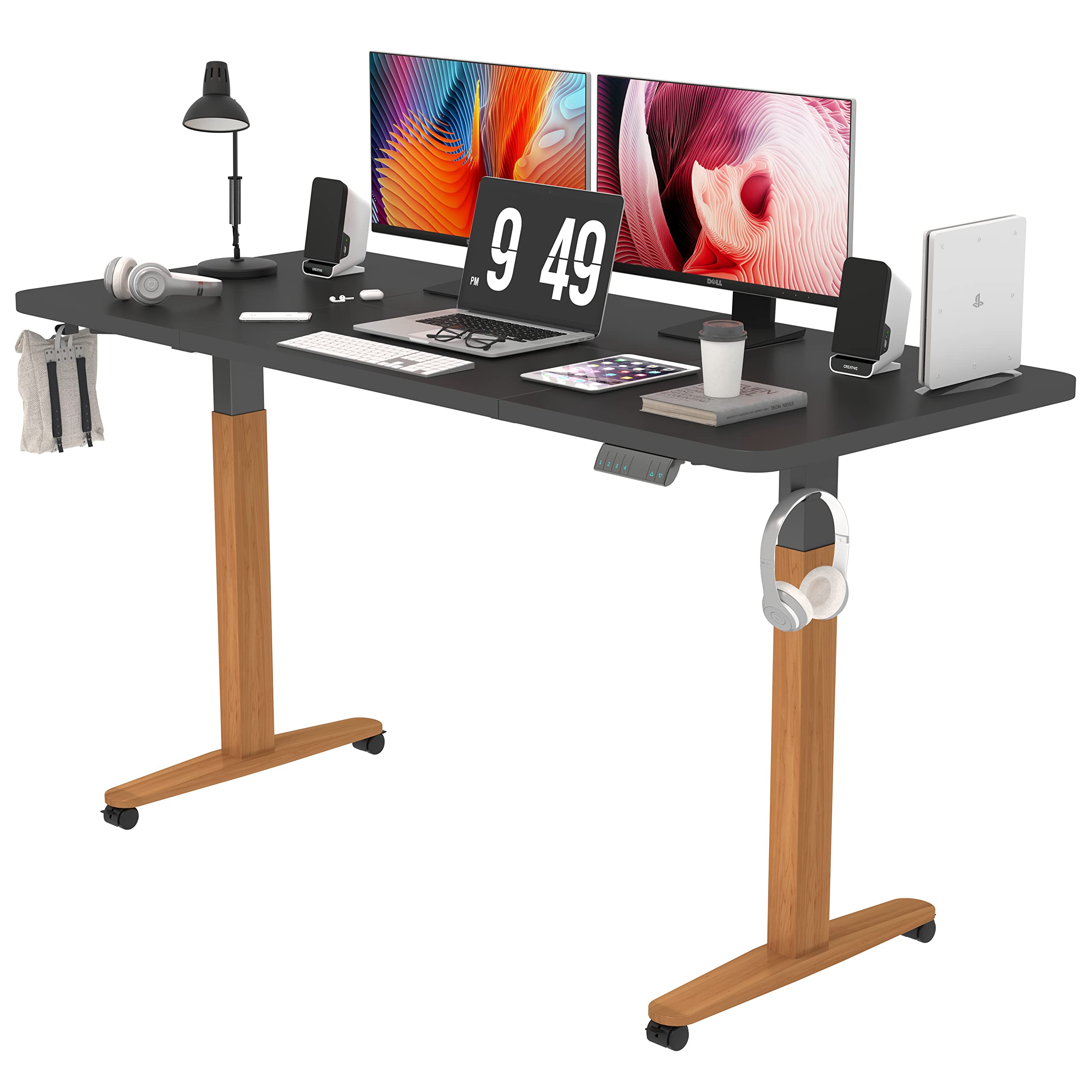 Monomi Electric Standing Desk 55x24 Inches Height Adjustable Standing Desk with Memory Preset Controller Large Two-Piece Desktop Ergonomic