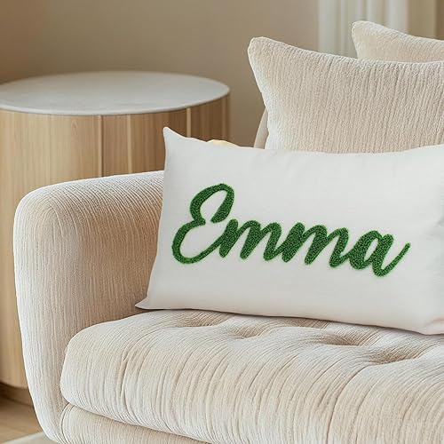 Miniatura 8 de Almohada lumbar con nombre bordado personalizado, funda de almohada con monograma personalizado, regalo para niñas, parejas, mujeres, almohadas