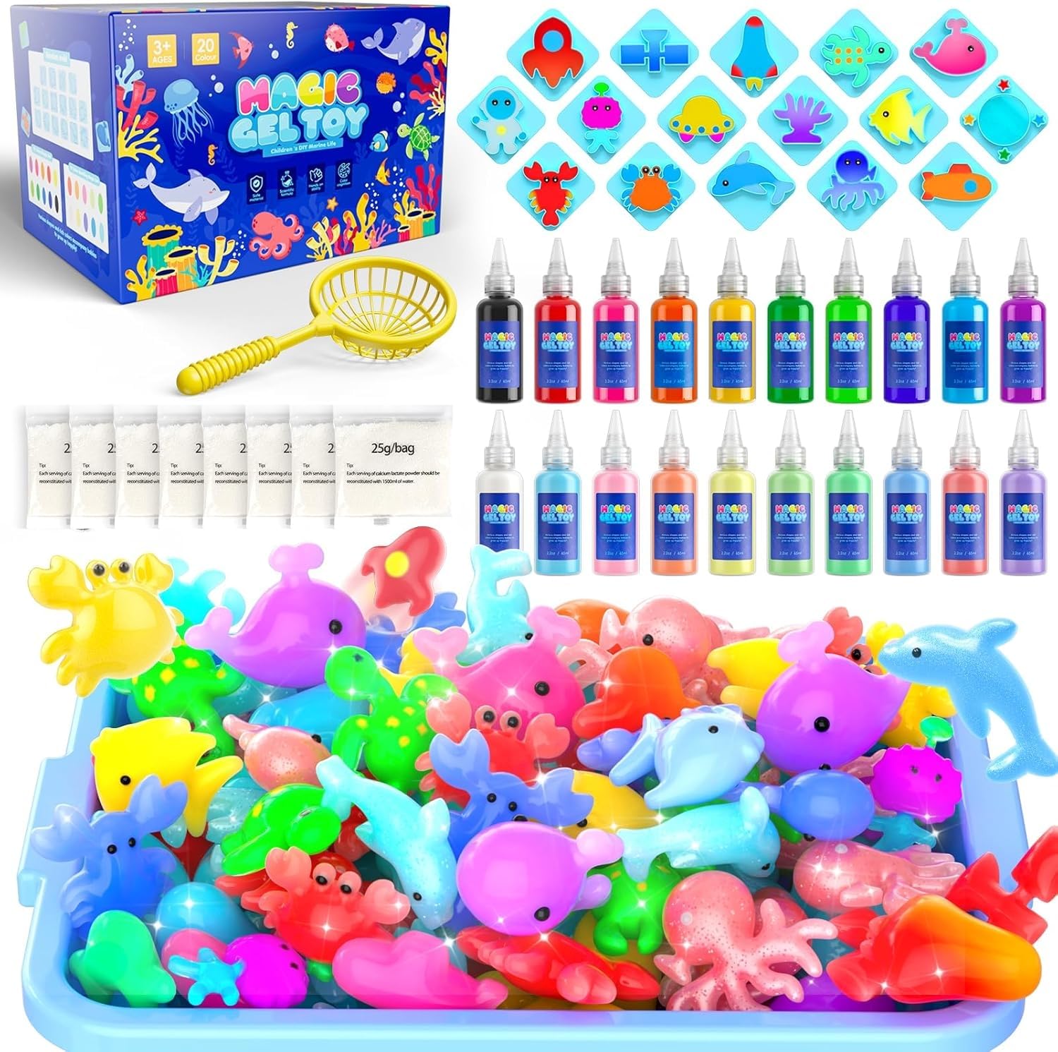 Yizemay Aqua Gelz Set - Magische Wasserelfe 3D Spielzeug Ab 4 Jahren