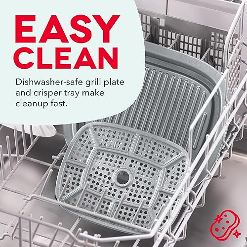 Miniatura 7 de DASH Flip & Fry - Parrilla 2 en 1 + freidora de aire, 3 cuartos de galón