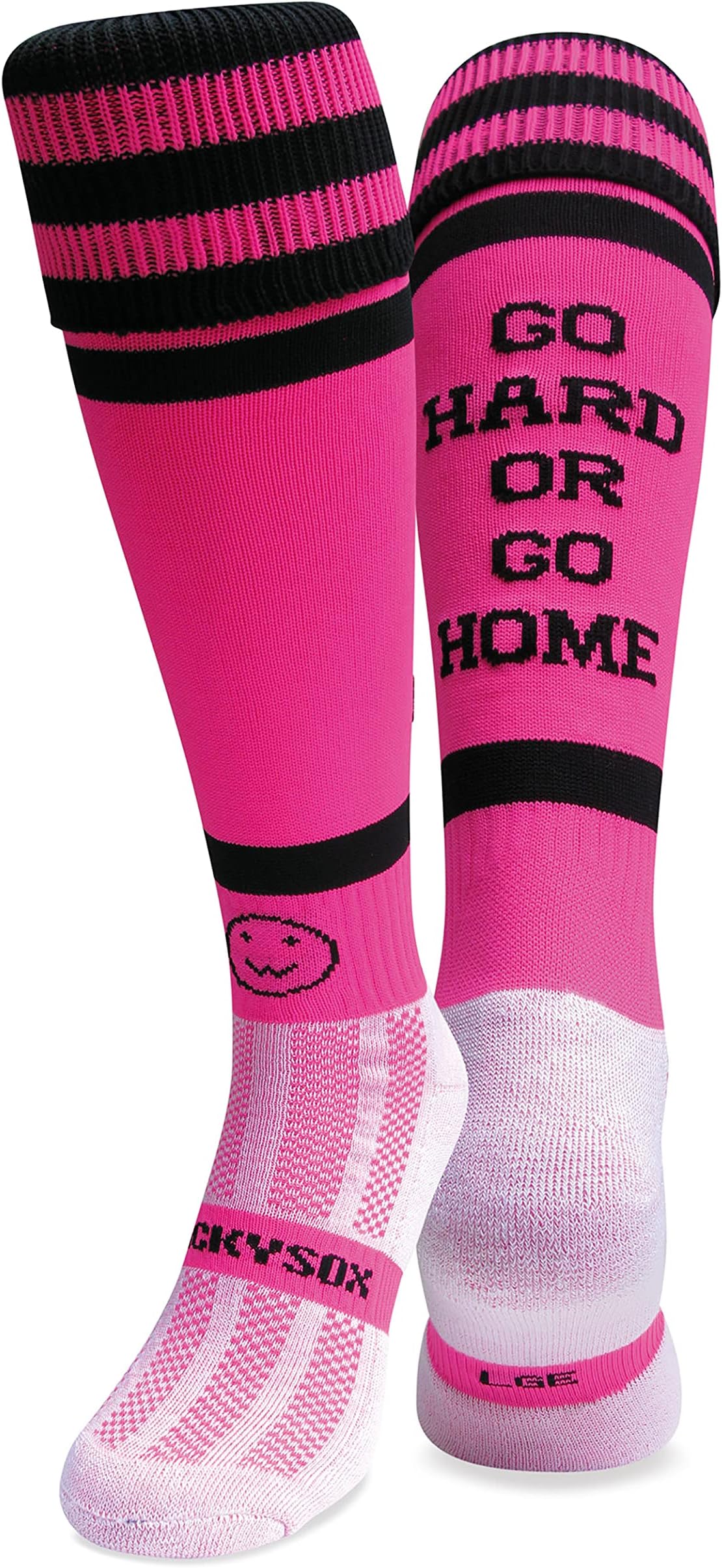 WackySoxGo Hard or Go Home Rugby Socks, Tour Socks, Hockey Socks, Sports Socks for Men and Women - Suitable for Football, Hockey, and Running Socks