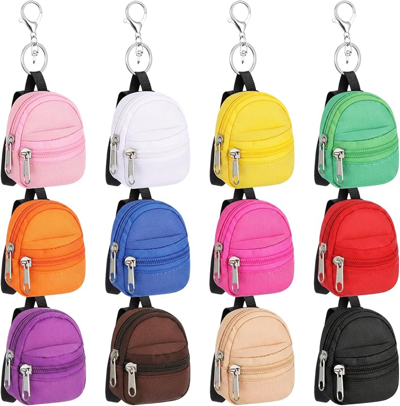 Hsei Mini Bolsas em Formato de Mochila com Chaveiro, Pacote com 12