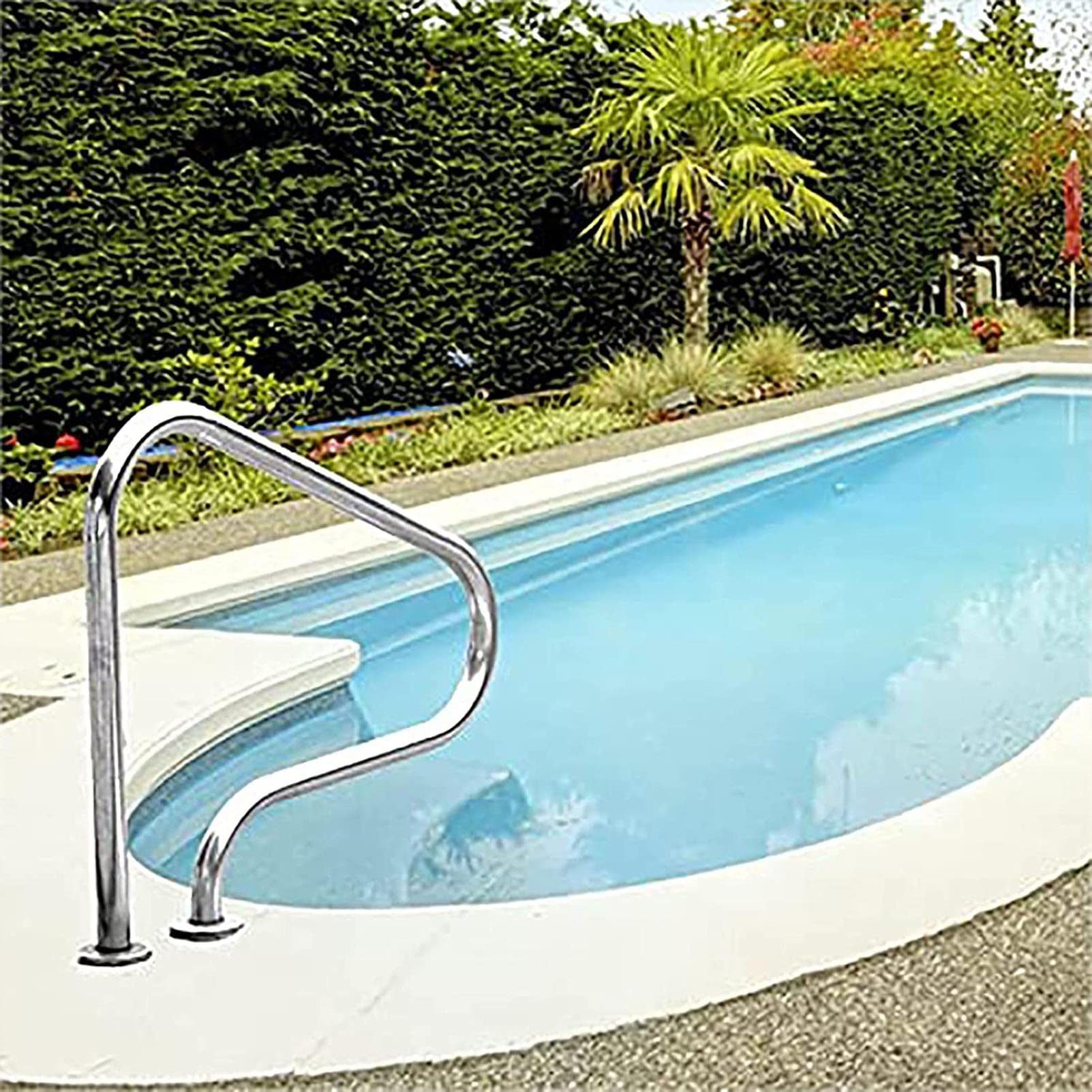 Main courante de piscine 80x80x27cm en inox 1.5mm pour bassin enterré