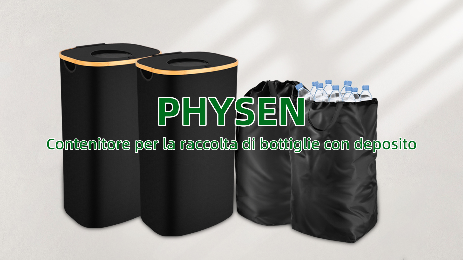 Contenitore Per Riciclaggio 147L - 2 Scomparti Con Coperchio, Grigio - Foto 2