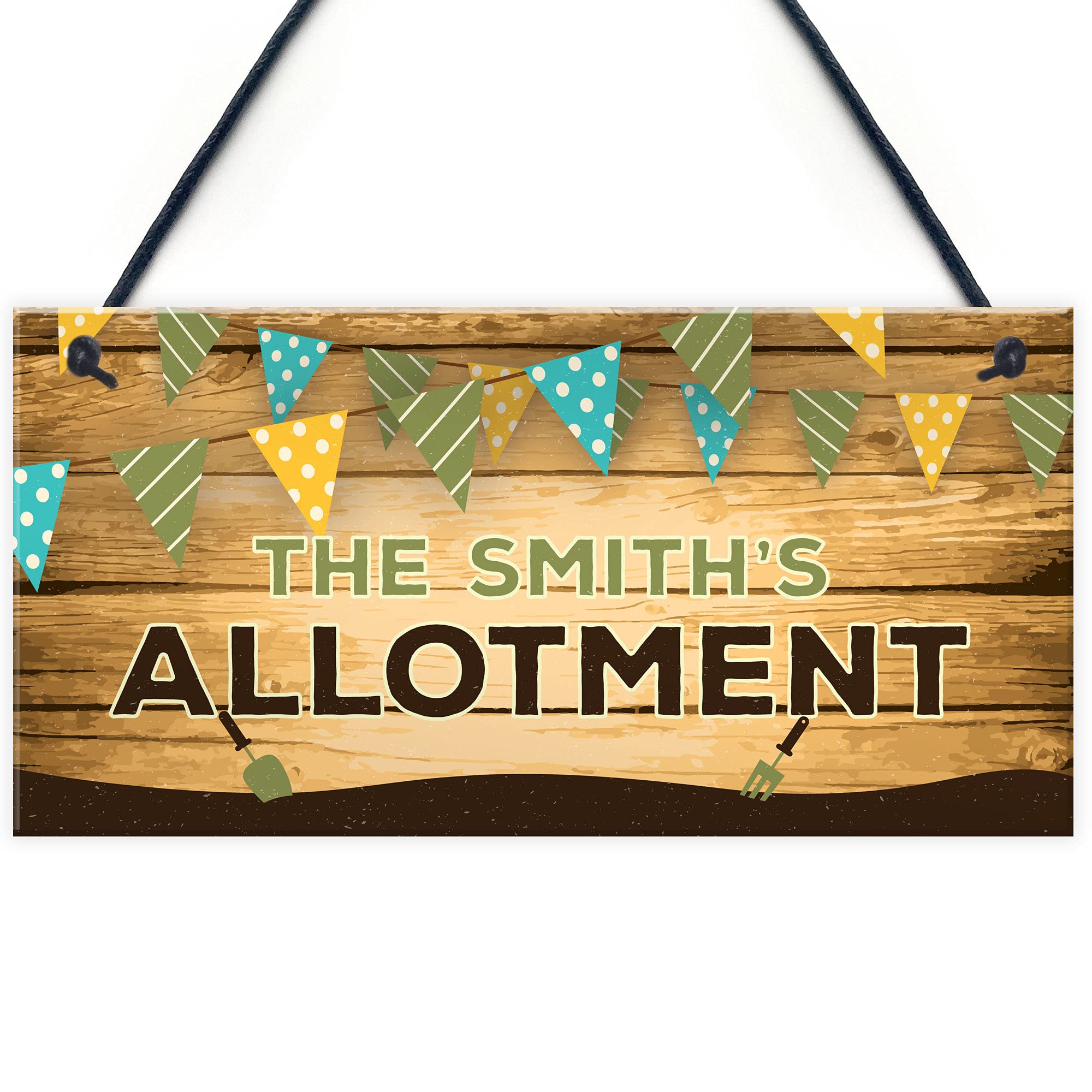 Red Ocean Personalised Colourful Allotment Sign For Garden Shed Family Home Gift