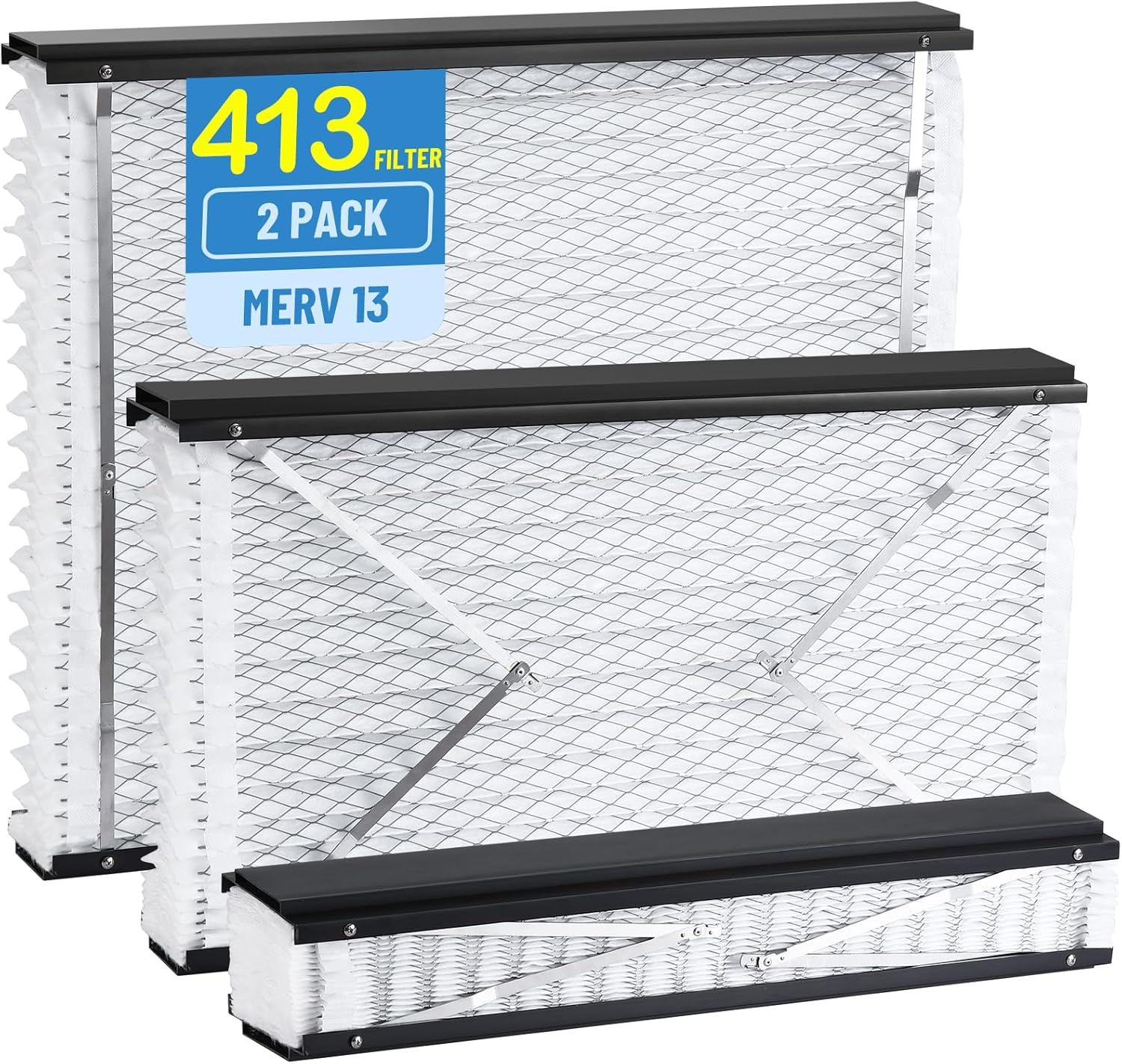 2 Pack 413 Replacement Air Filter, 16x28x4 Inches, MERV 13 Furnace, Compatible with Aprilaire 1410, 1610, 2410, 2416, 3410, 4400, NOTE: Not Fit for 1413 Upgrade Kit,Model 2400, 2140
