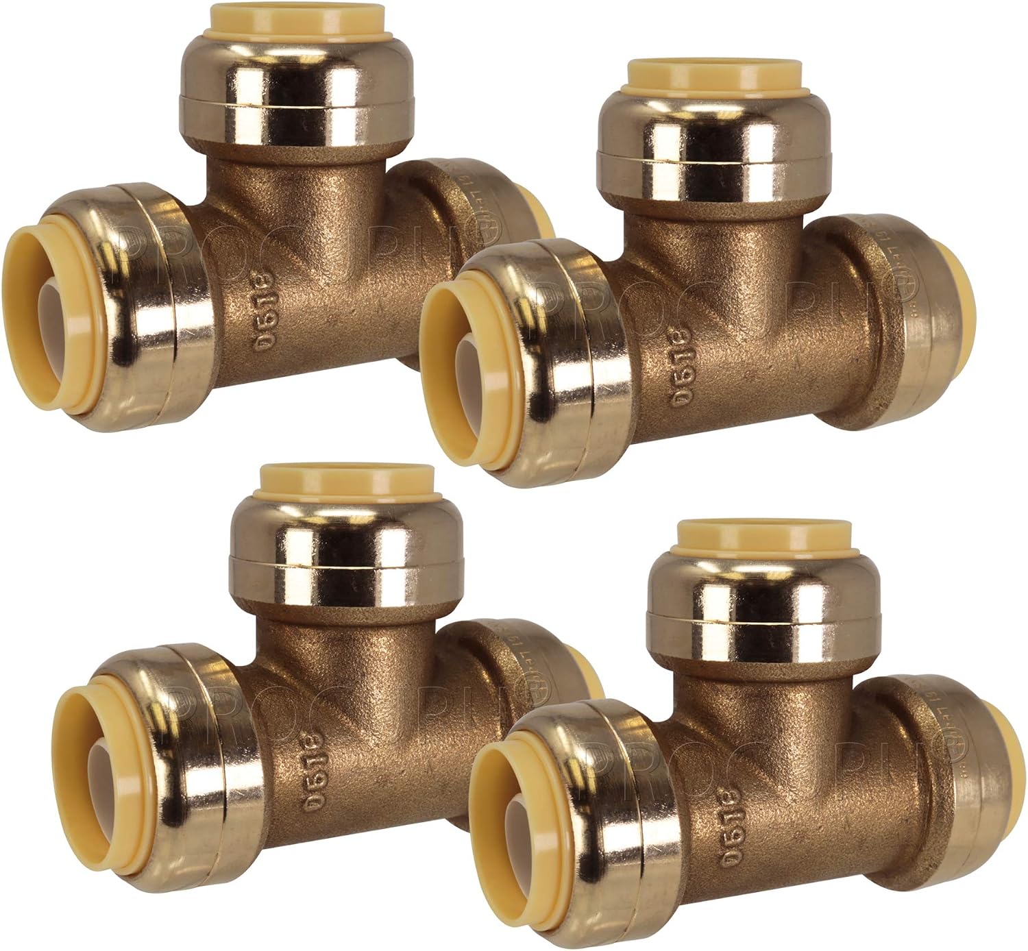 PROCURU 12-Pack 1/2-Inch PushFit Forged Brass Ball Valve, Push-to-Connect Full Port