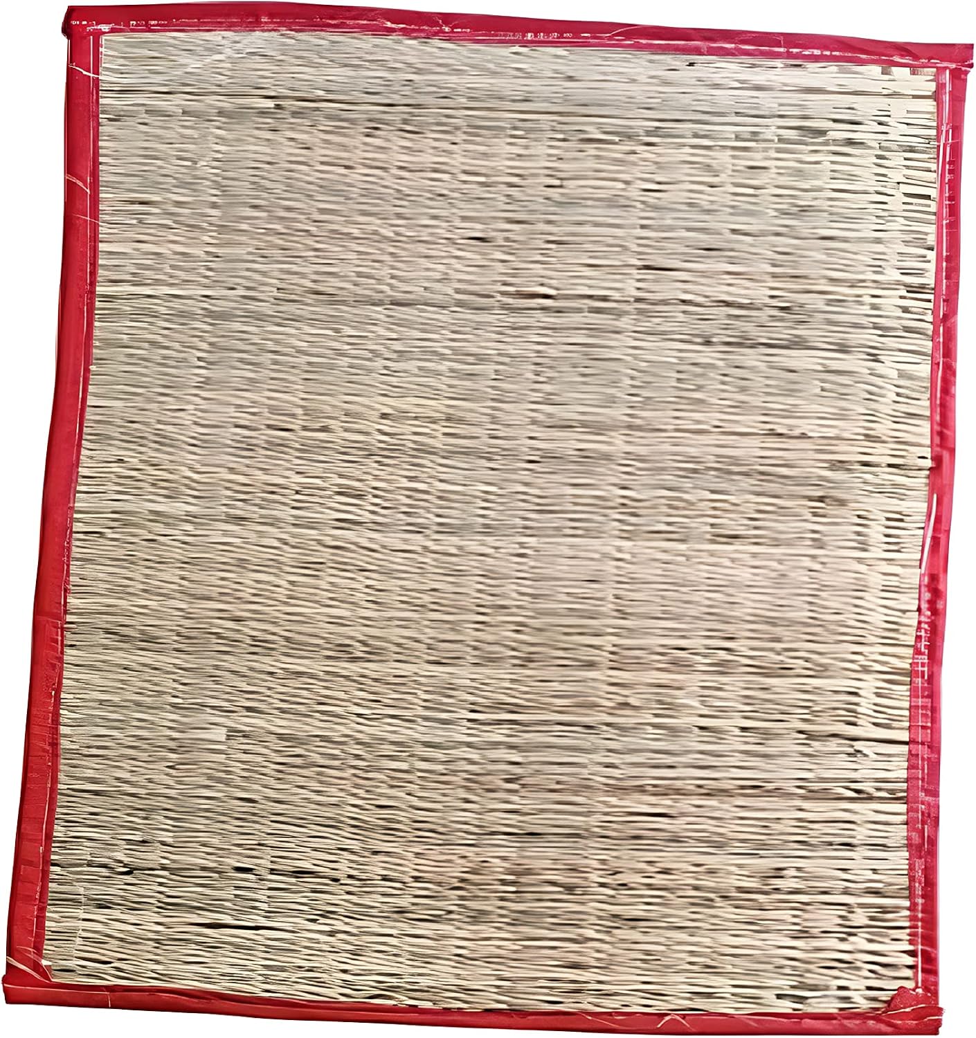 Artificial Kusha Grass Mat | Pack of 4 (23x17 Inches) | Light Brown | Eco-Friendly | Handmade | Kushaasan | Pooja Mat (Strips Color May Vary Slightly)
