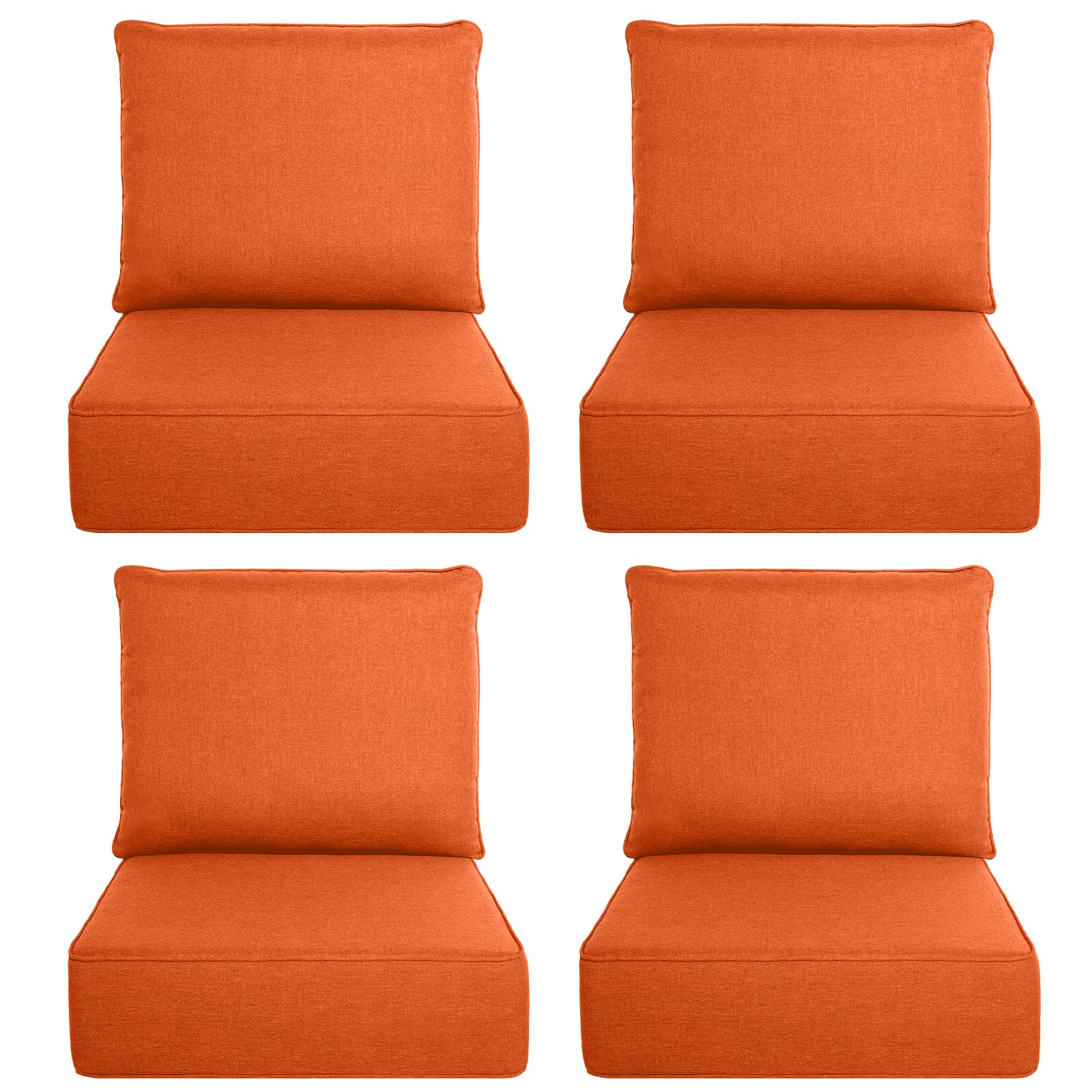 Luxury Outdoor Seat Cushion Set-22 x 24 x 6 Inch Outdoor Chair Cushions with Water Resistant &amp; Removable Cover Outdoor Cushions for Patio Furniture Chair Sofa Couch