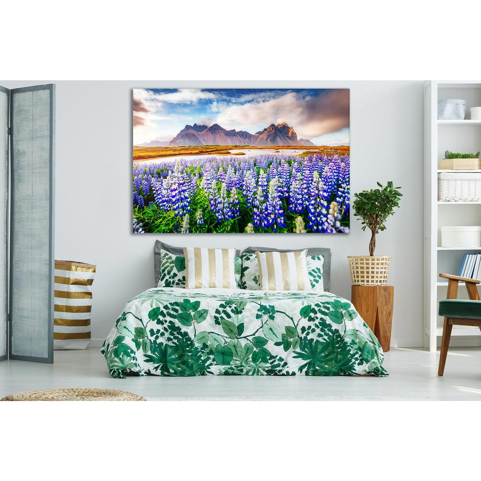 Lienzo decorativo de flores 90x60 cm WTD SL706 cuadro moderno horizontal listo para colgar 4