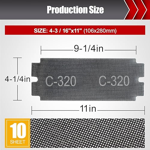 Miniatura 28 de 25 hojas de malla de lijado, surtido de papel de lija para paneles de yeso de grano 80/100/150/180/220, papel de lija húmedo o seco para madera